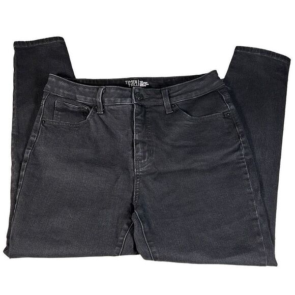 Time and Tru Women's Skinny Jeans High Rise Denim Pants Black Size 12 Petite - Picture 1 of 9